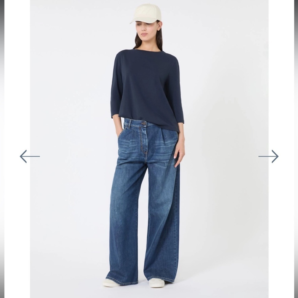 ANN MASHBURN Navy Long Sleeve Top